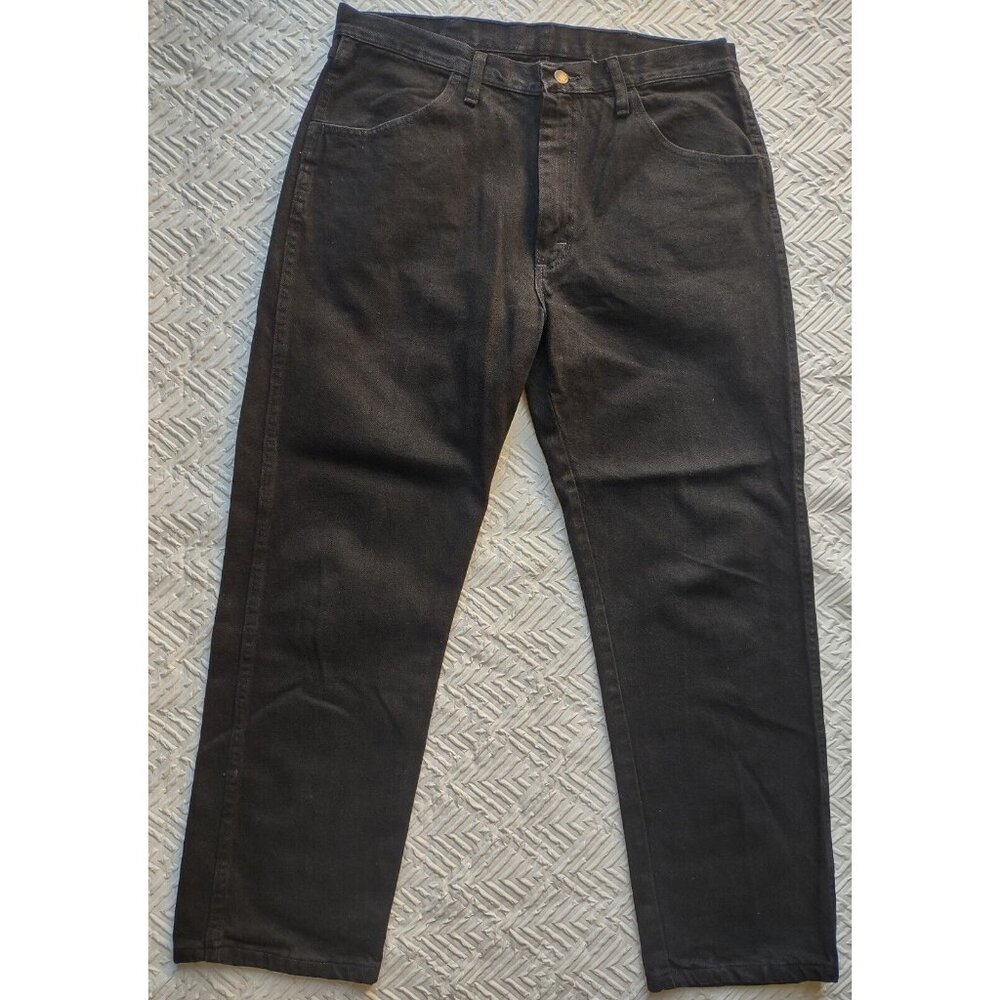 Rustler Denim Straight Jeans Men's 36x29 Black 4-Pocket 100% Cotton ~ Great!